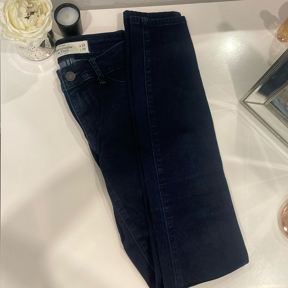 Abercrombie & Fitch dark blue skinny jeans, size 00R, 24 W, 29L
